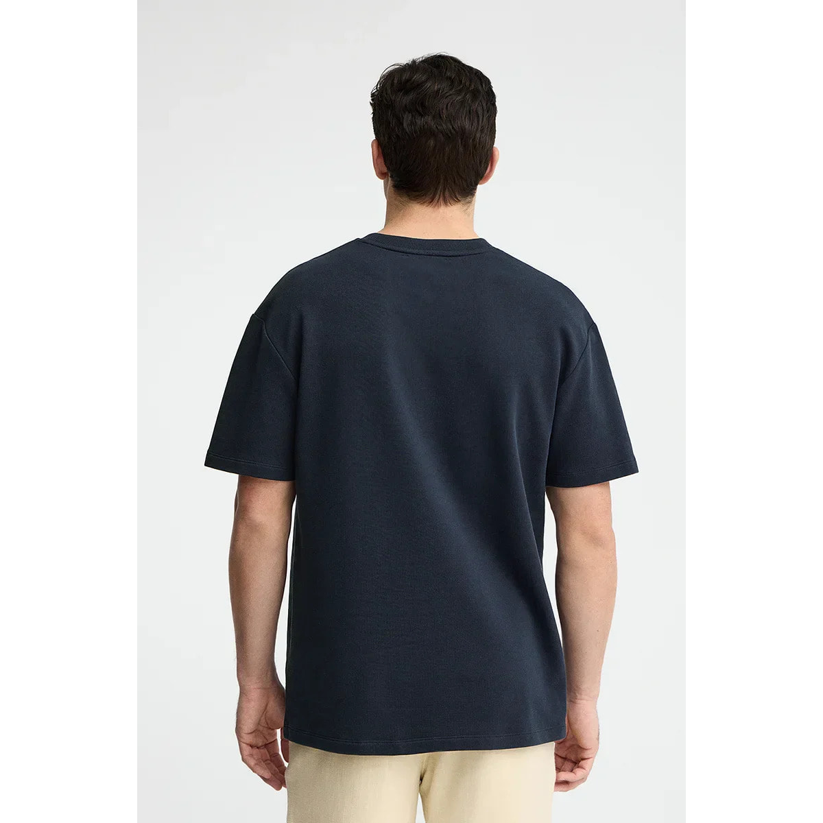 Maglietta blu marino con microstruttura e toppa Polo Club