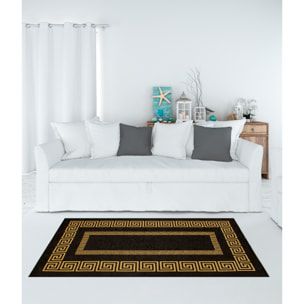 TAPPETO ARREDO ATENE NERO/SENAPE ANTISCIVOLO