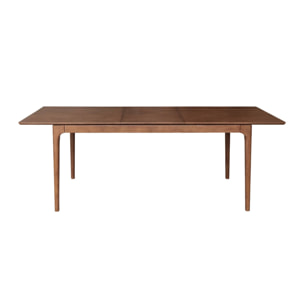 Table à manger rectangulaire extensible bois d'hévéa et placage frêne 6-8 places ELENA