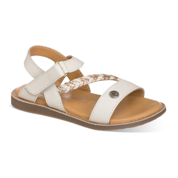 Sandalia color blanca para NIÑA 100% piel