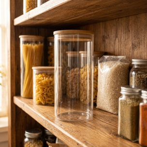 Boite de conservation en verre avec couvercle en Bambou Fackelmann Nature