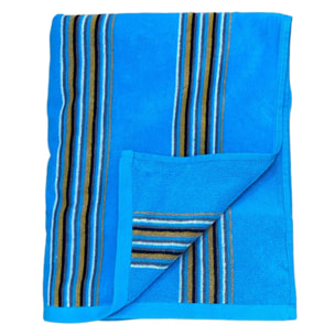 Serviette de bain éponge velours Jacquard Milonga Turquoise 70x140 400g/m²