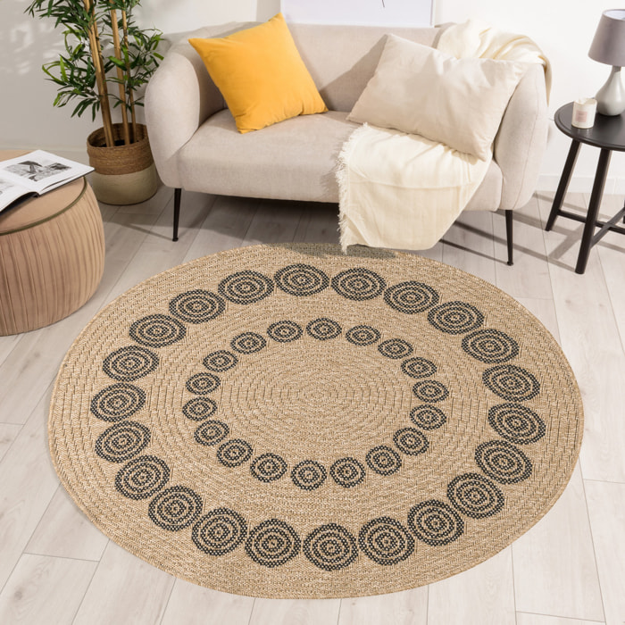 Nature - tapis effet jute noir