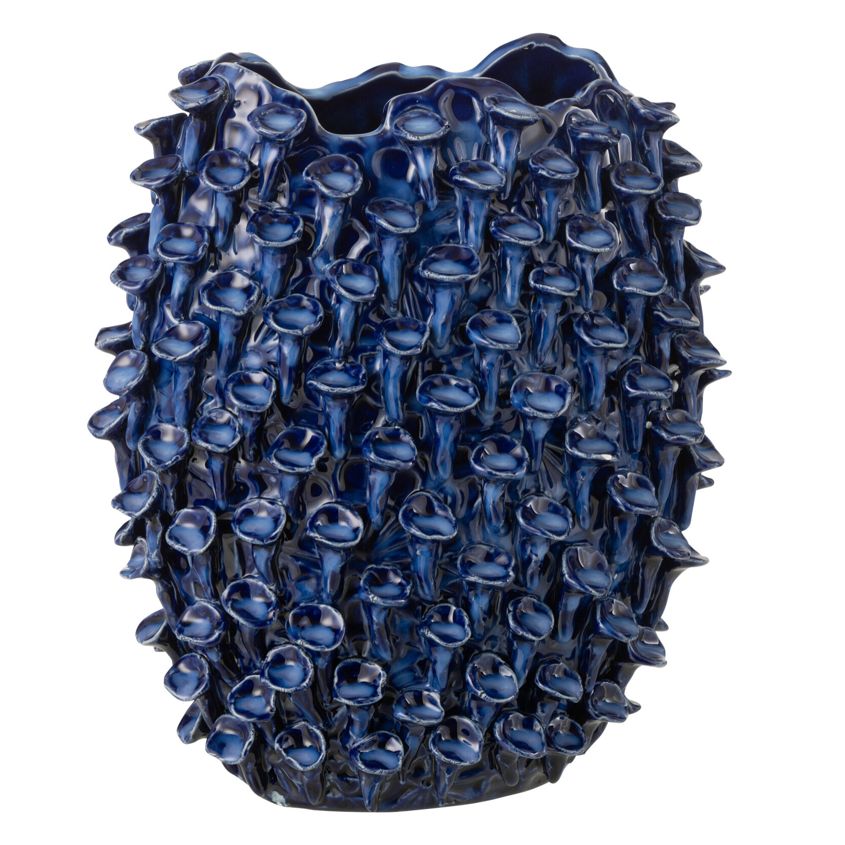 J-Line Vase Yari- céramique - bleu - small