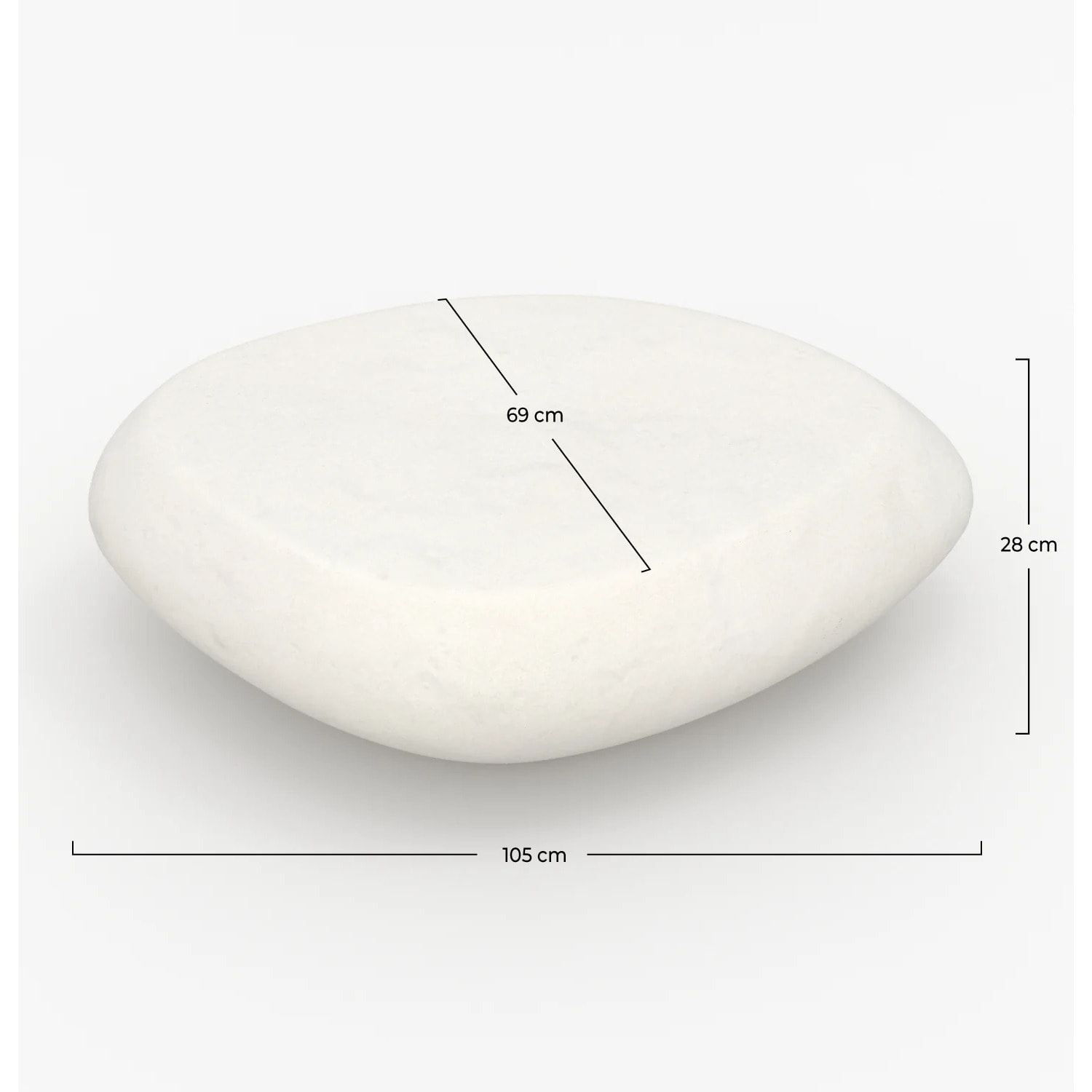 Table basse ovale en béton blanc 105 cm - Maui
