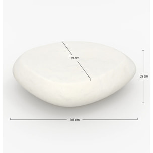 Table basse ovale en béton blanc 105 cm - Maui