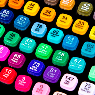 Set di 262 pennarelli in colori assortiti. Doppia punta: fine e larga nello stesso pennarello.