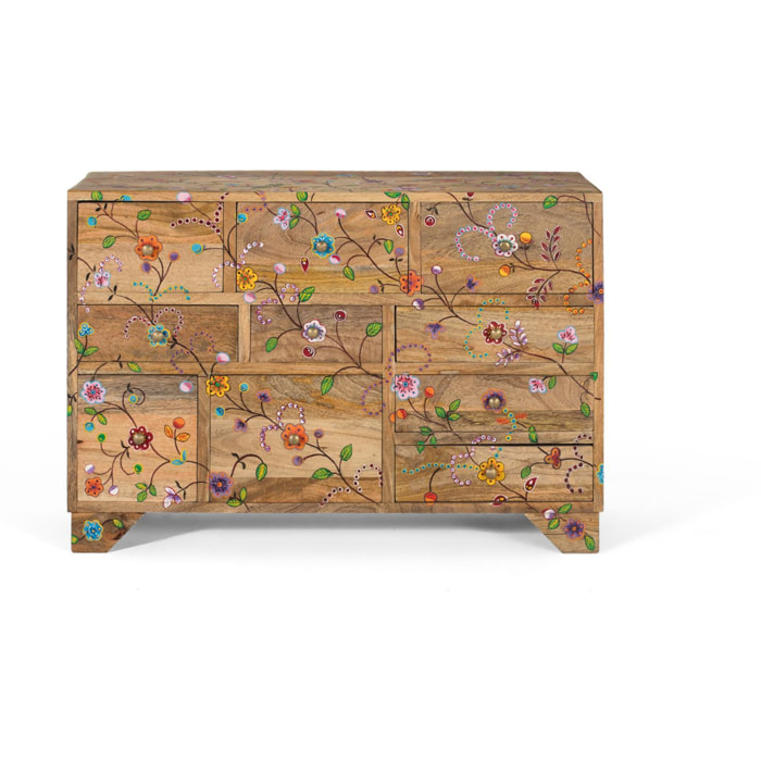 Cómoda de Madera de Mango 80 Cm Estilo Étnico Decorativo