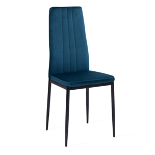 Chaises Jade en velours et pieds noirs - Mix color - Gris clair, gris foncé, jaune, bleu