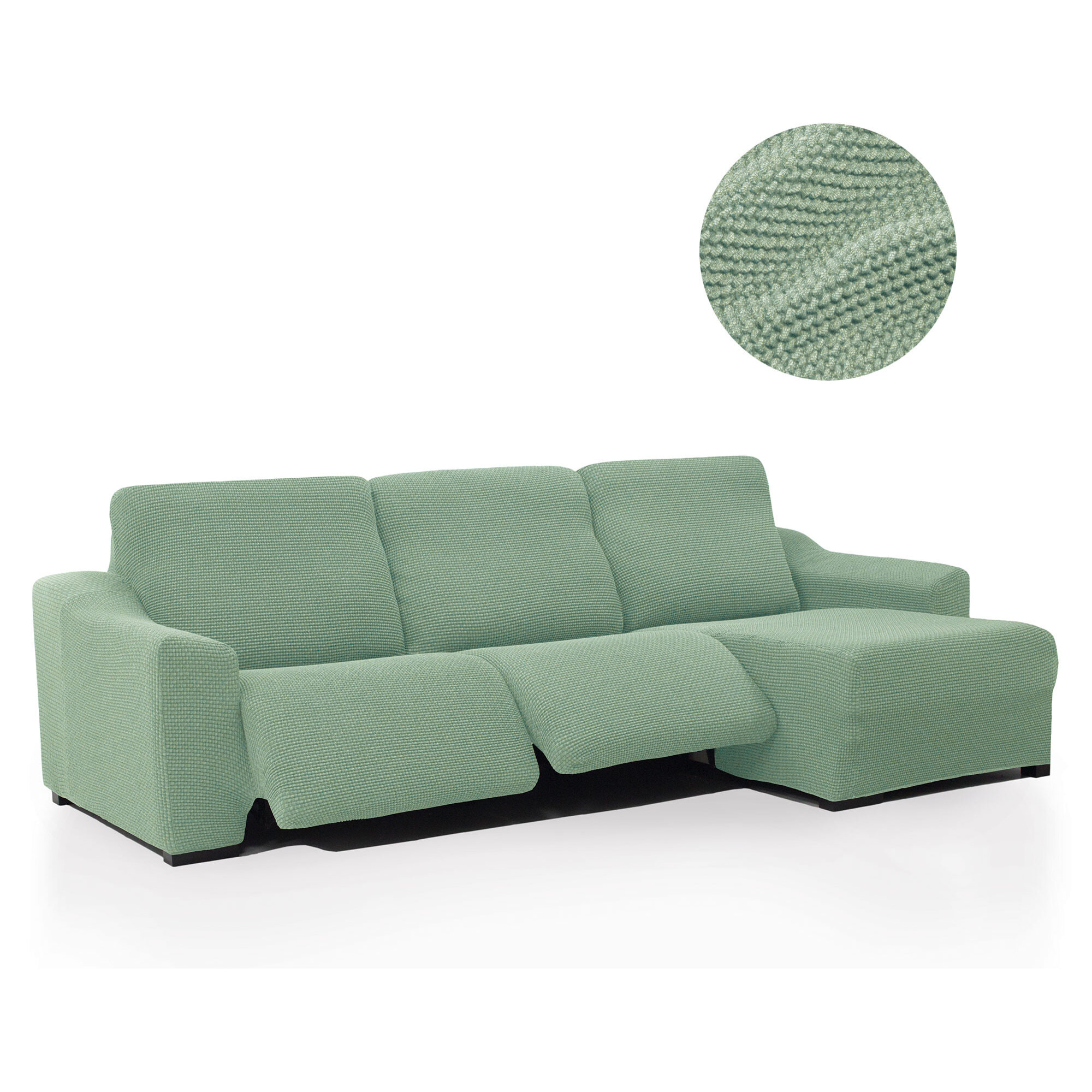 Funda para Chaise Longue derecha (visto de frente ) brazo largo SÚPER ELÁSTICA con RELAX modelo HELENA