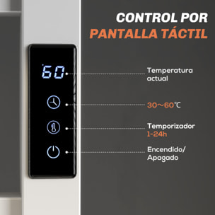 Toallero Eléctrico de Pared 110W Radiador Toallero Eléctrico con Control WIFI Pantalla Táctil Temporizador 10 Barras Temperatura Ajustable Bajo Consumo IPX4 Blanco