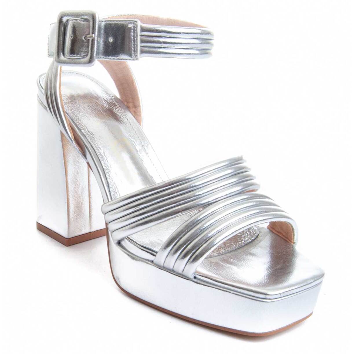 Sandalias de Tacón - Plateado - Altura: 13 cm