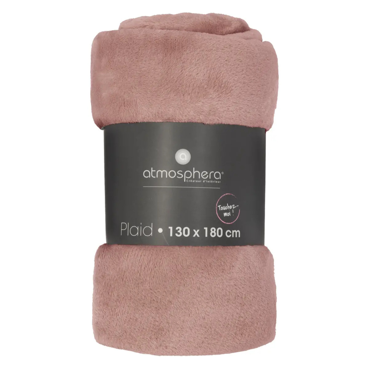 Plaid flanelle rose 130x180cm