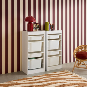 Meuble de rangement enfant 4 bacs de rangement (lot de 2) SORA X2