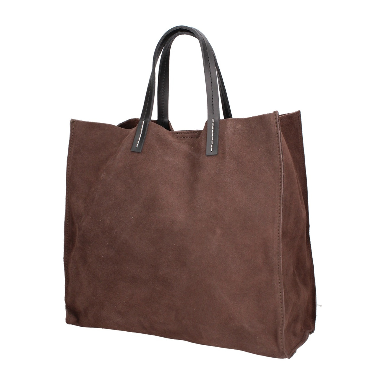 Borsa a mano da donna Made in Italy - Modello Novara Lux - Pelle Scamosciata - 34.5 x 32.0 x 17.0 cm