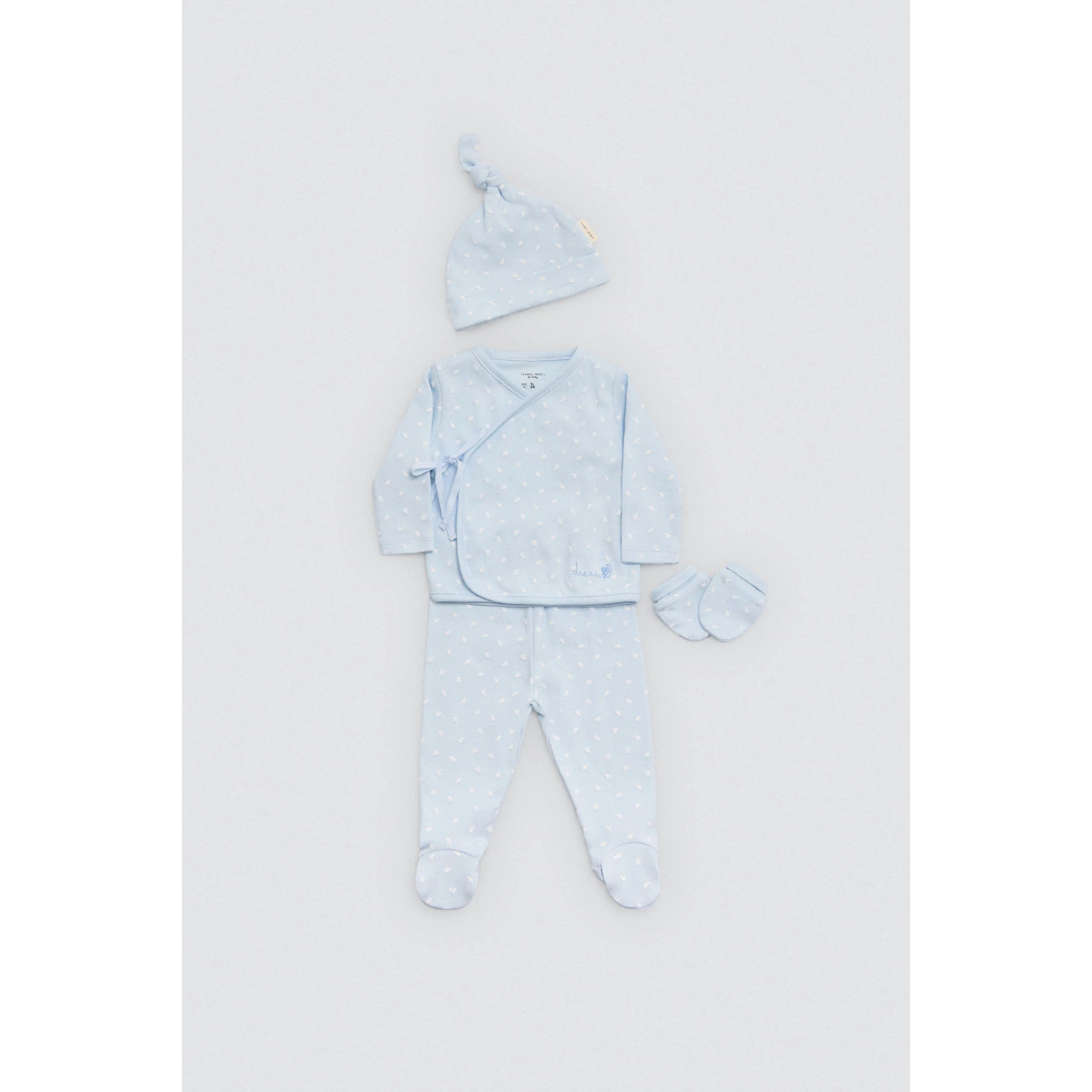 Set di primi vestiti per neonato blu