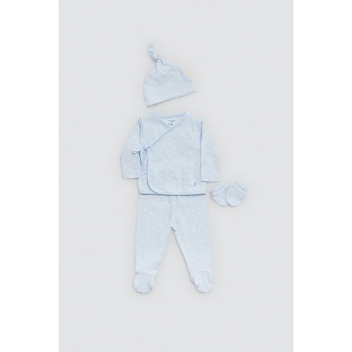Set di primi vestiti per neonato blu