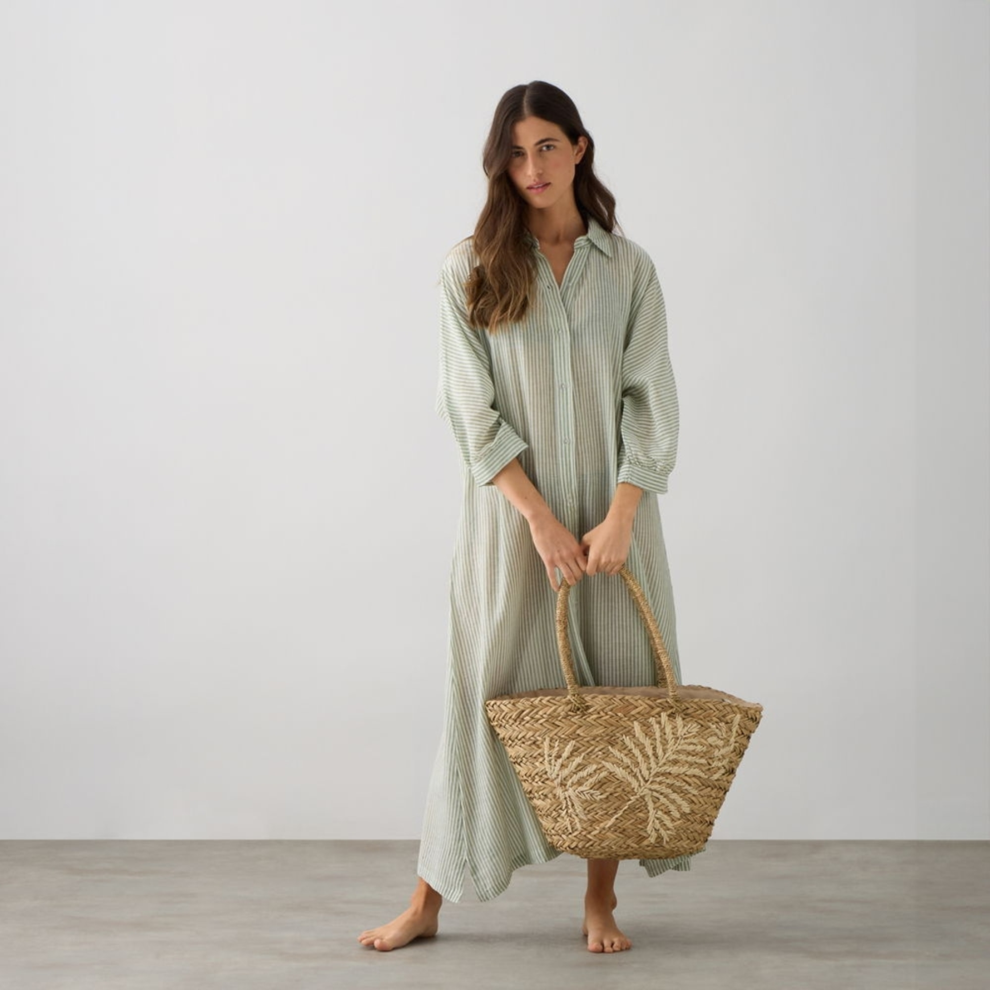 Bolso de playa mimbre Palma color marron beige Fibras naturales