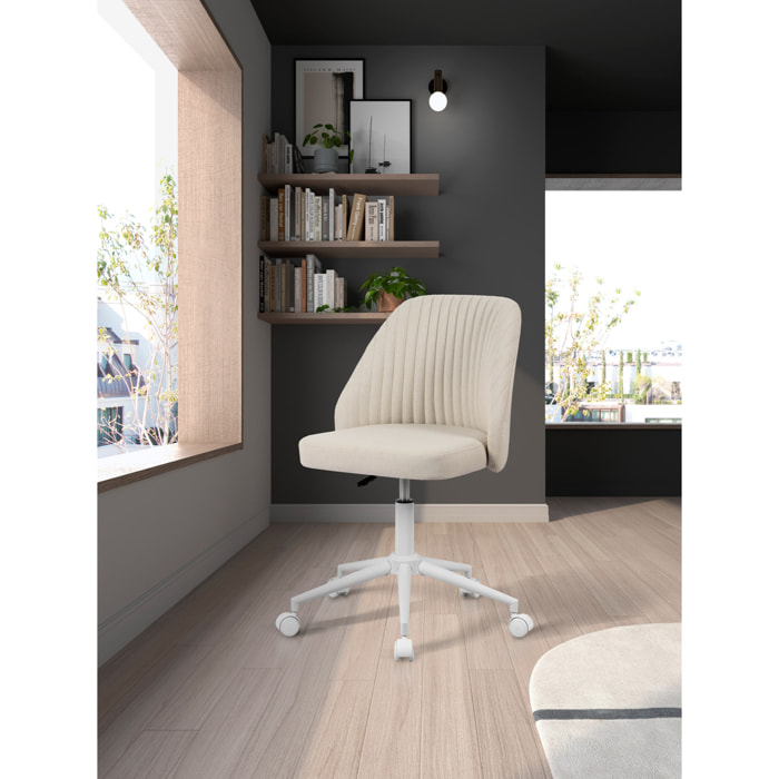 Silla de estudio Estela tela beige moteada 90x57x57 cm