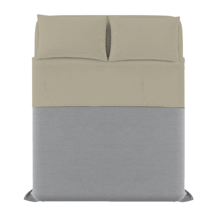 COMPLETO LETTO MAX COLOR MADE IN ITALY COTONE- TORTORA MATRIMONIALE