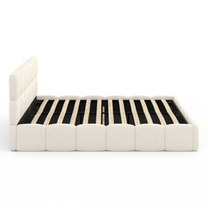 Lit coffre Bubble 160x200cm tissu bouclette