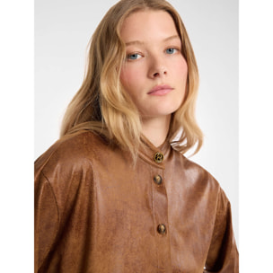 Elena Mirò - Camicia in tessuto effetto vintage - Marrone