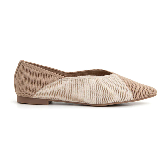 Ballerina micro-intrecciata bicolore - KHAKI