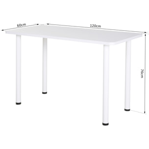 Mesa Escritorio con Pies Ajustables 120x60x76cm Blanco