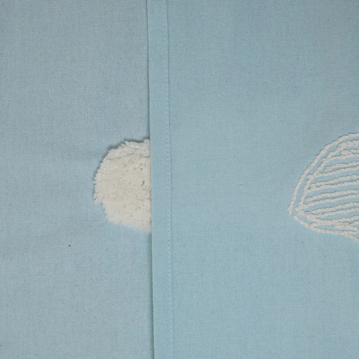 Rideau Tufy 260x140cm Bleu Clair Imprimé Nuages