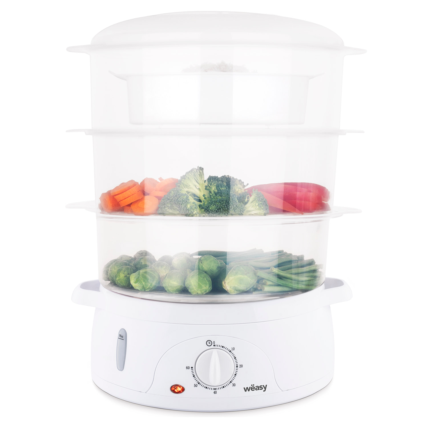 Vaporizador eléctrico, Capacidad 9 Litros, Potencia 800 W, 3 compartimentos