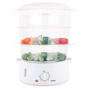 Vaporizador eléctrico, Capacidad 9 Litros, Potencia 800 W, 3 compartimentos