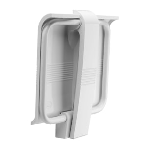 Siège de douche PMR PELLET Design escamotable blanc piètement aluminium époxy blanc