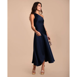 Vestido midi con escote asimétrico