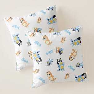Funda cojin BLUEY con relleno 45x45 .