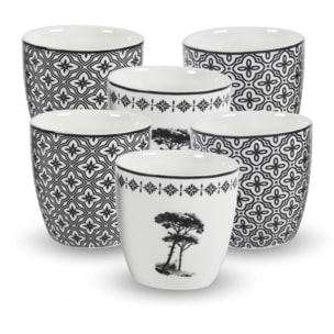 Lot de 6 gobelets, VILLA LES PINS