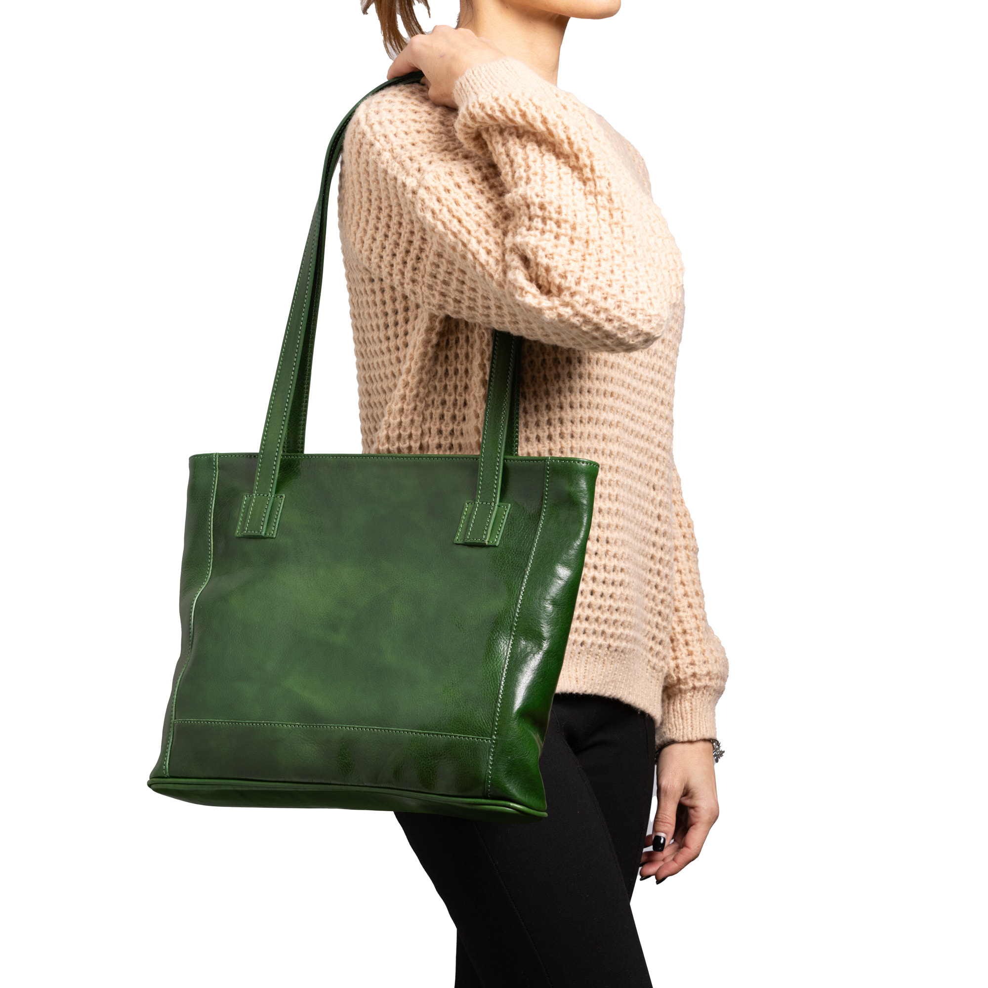 Borsa a spalla  da donna In Vera pelle Made in Italy 30x37x8 cm