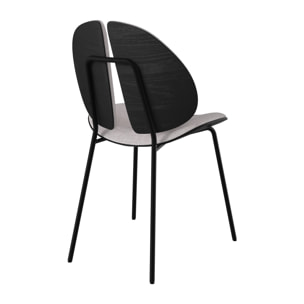 Chaise en tissu gris et bois noir - Coccinelle