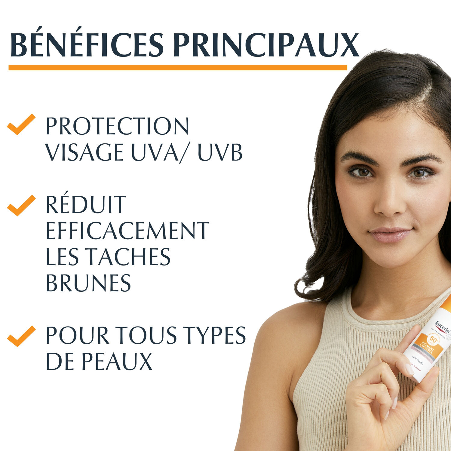 Pigment Control Sun SPF50+ - Protecteur Solaire Visage Fluide - Tous Types de Peaux 50 ml