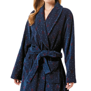 Albornoz 100% algodón azul marino