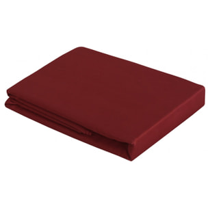 Drap plat satin de coton bordeaux