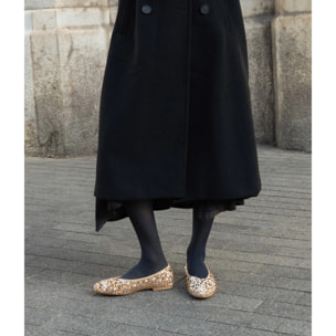 Bailarinas planas doradas con lentejuelas