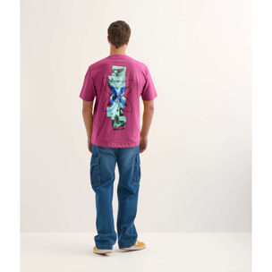 Camiseta MUNICH ollie streetwear hombre de algodón orgánico fucsia