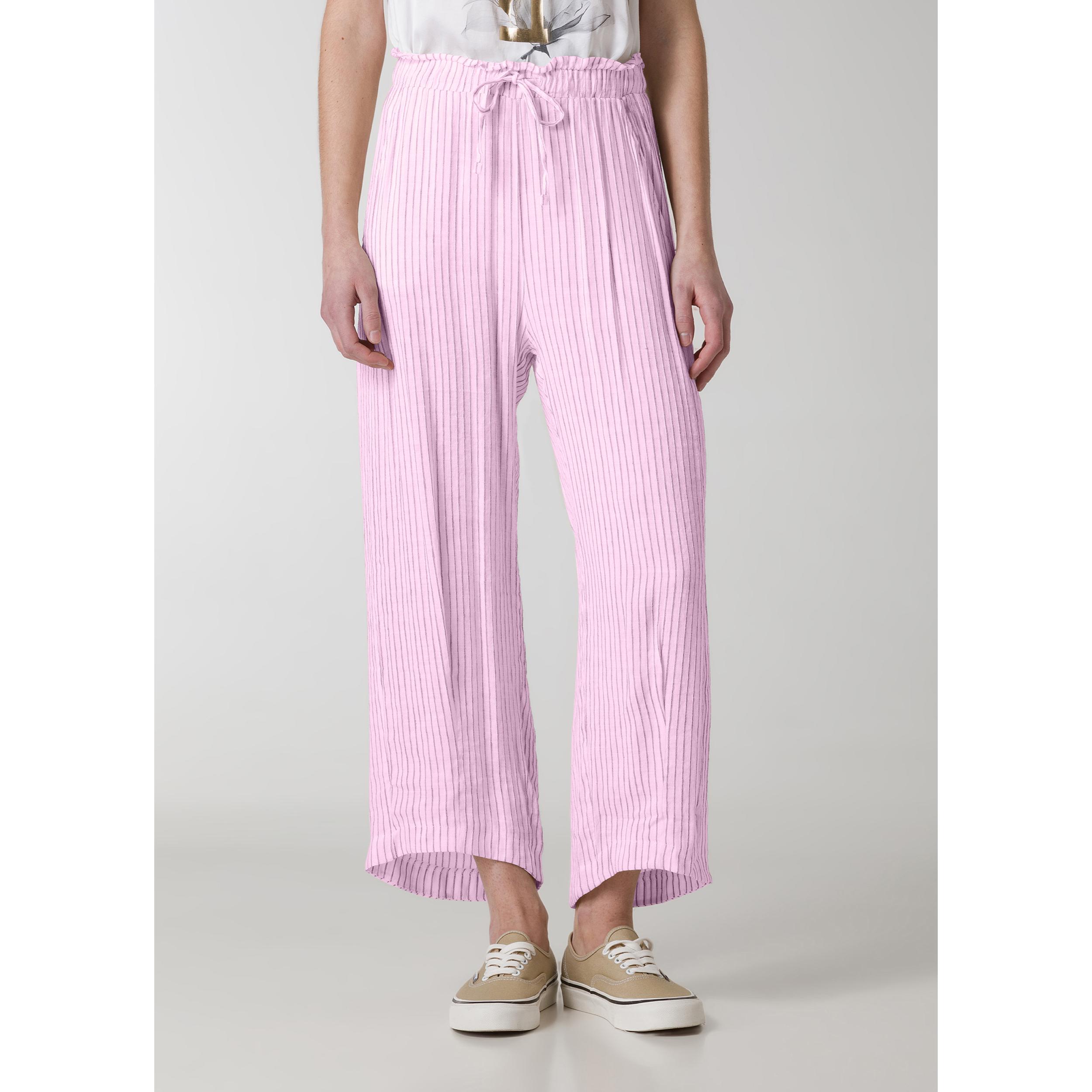 DEHA - Pantalone PINSTRIPED SLOUCHY PANTS in Lino per donna