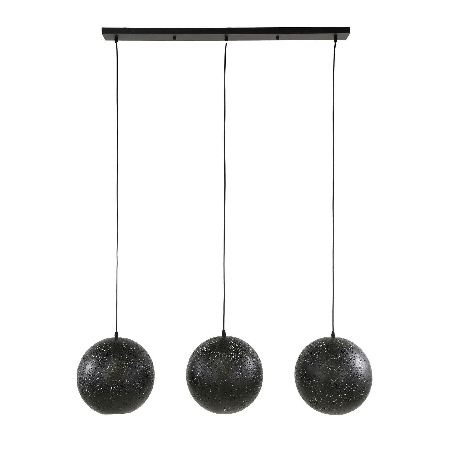 Suspension de table 3 globes métalliques ajourés RALF