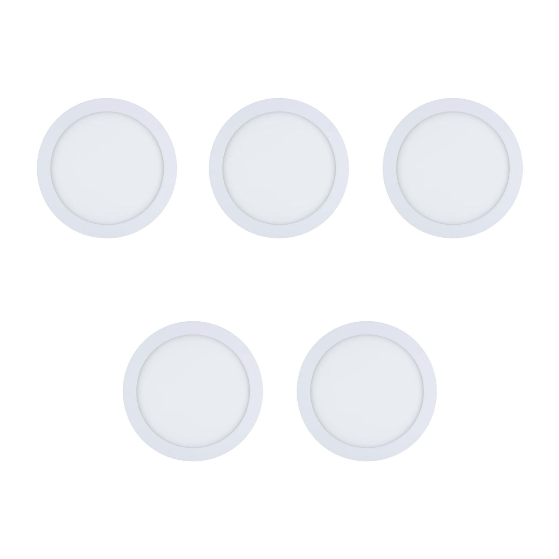 FORLIGHT Easy Circular - 5 Downlights con LED integrado 6000K para iluminar hacia abajo ON/OFF ø30cm Color Blanco