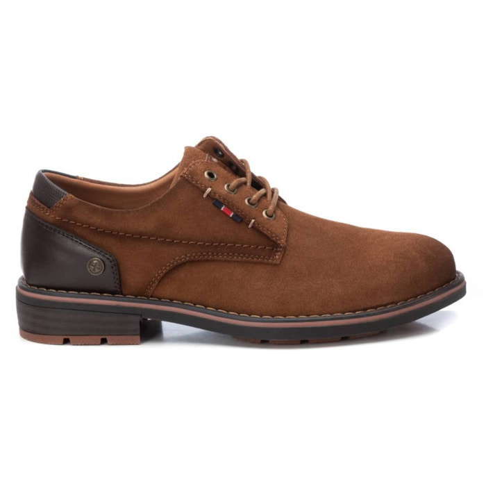 Zapato blucher/derby de piel camel