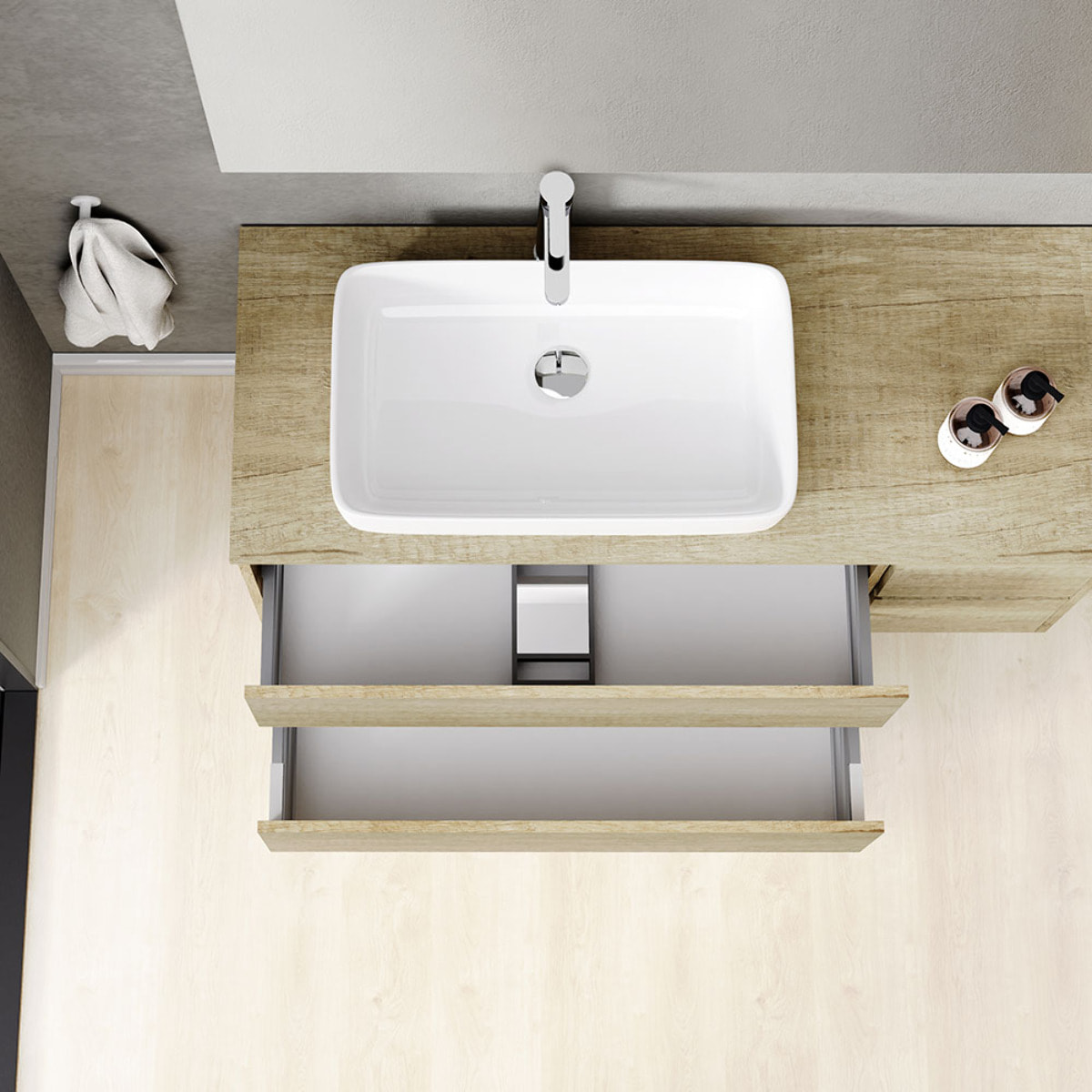 Conjunto mueble de baño JOB TOP Alday, 120cm, Nature