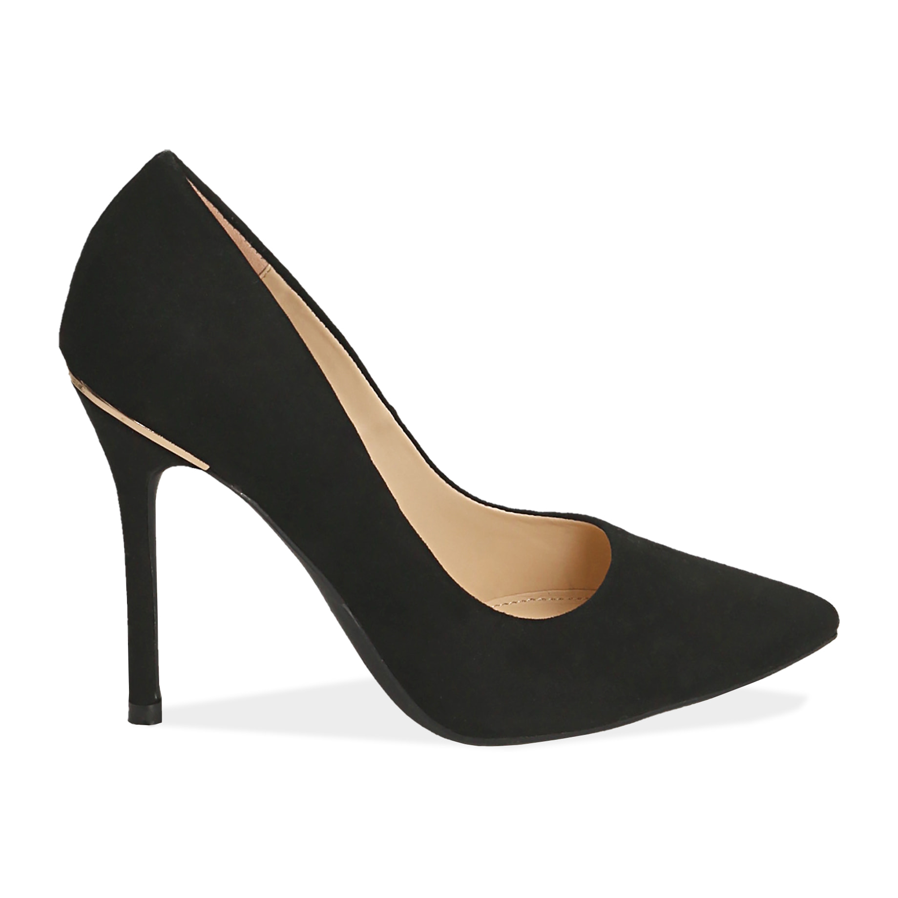 Décolleté nere in microfibra, tacco 11 cm