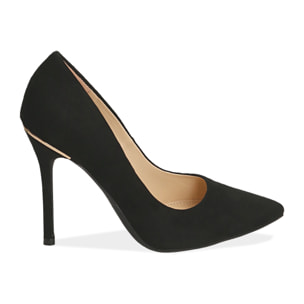 Décolleté nere in microfibra, tacco 11 cm