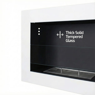 Traiano - Camino a bioetanolo da incasso 120xH40 cm biocamino Bianco